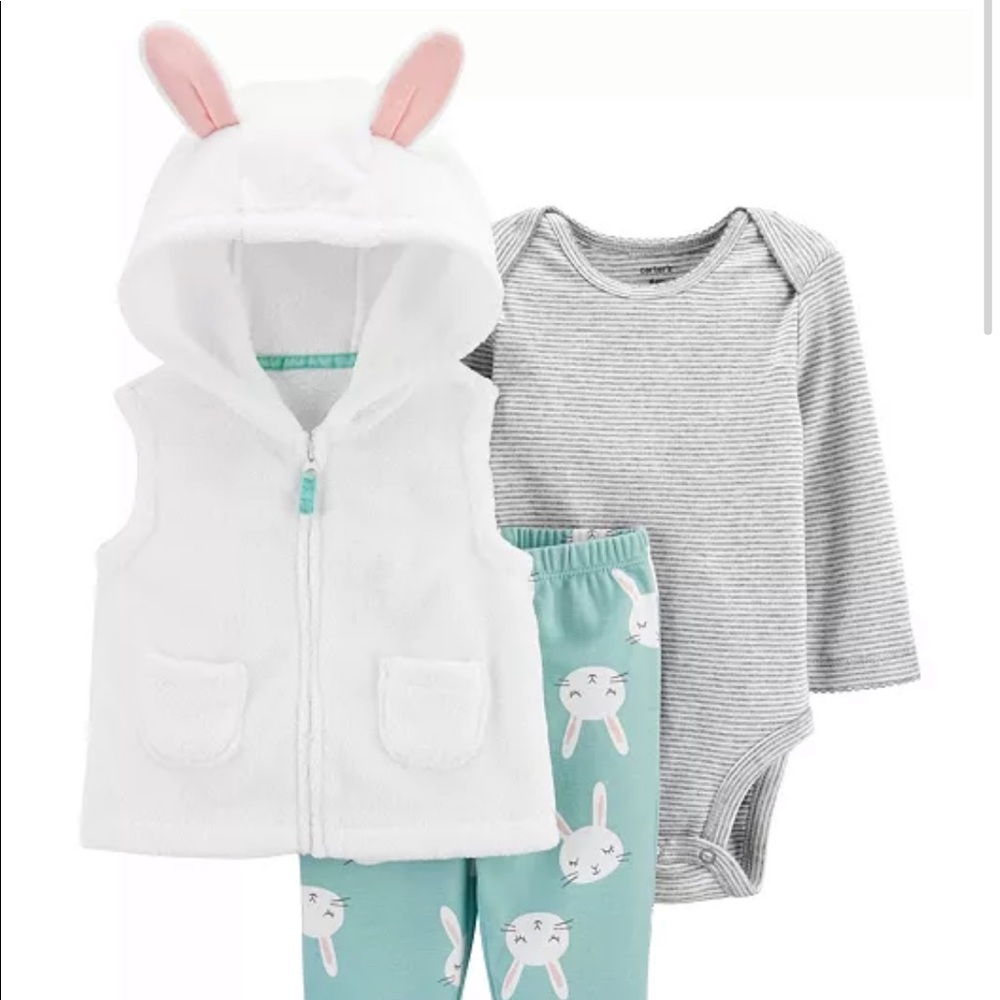 Three piece bunny outfit great for Easter
